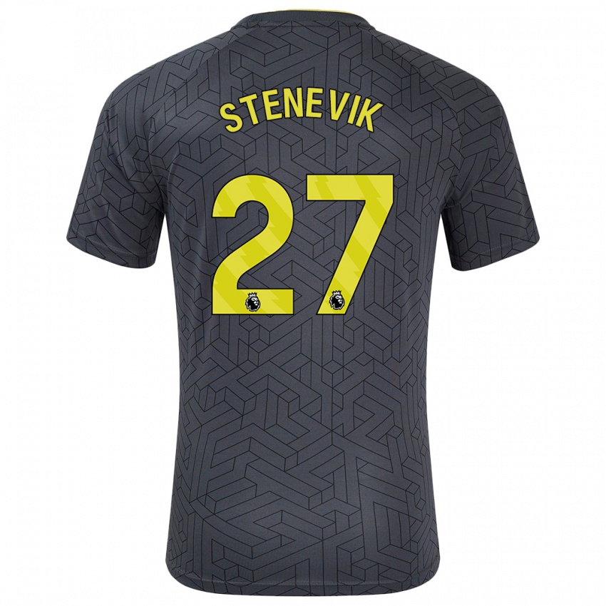 Gyermek Elise Stenevik #27 Fekete Sárga Idegenbeli Jersey 2024/25 Mez Póló Ing