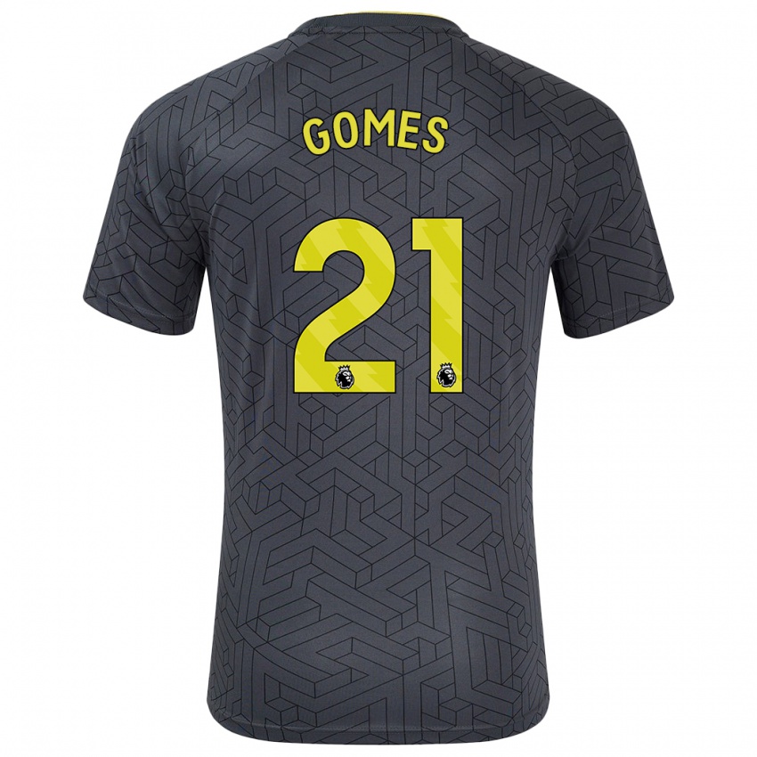 Gyermek André Gomes #21 Fekete Sárga Idegenbeli Jersey 2024/25 Mez Póló Ing