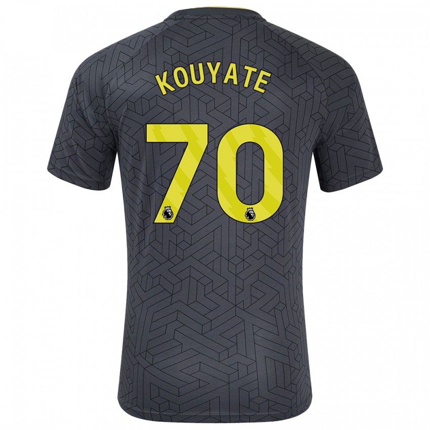 Gyermek Katia Kouyate #70 Fekete Sárga Idegenbeli Jersey 2024/25 Mez Póló Ing