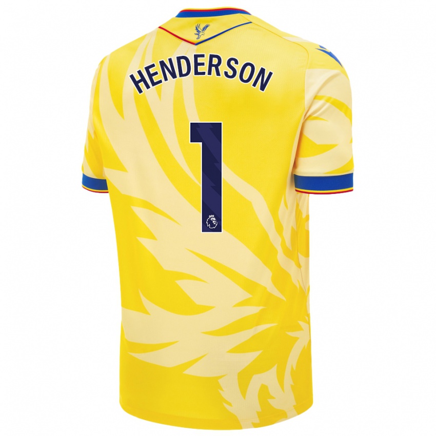 Gyermek Dean Henderson #1 Sárga Idegenbeli Jersey 2024/25 Mez Póló Ing