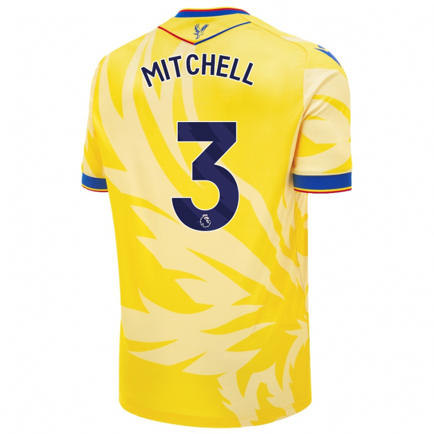 Gyermek Tyrick Mitchell #3 Sárga Idegenbeli Jersey 2024/25 Mez Póló Ing