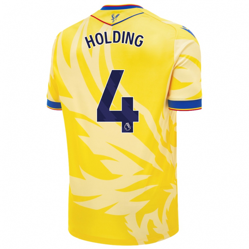 Gyermek Rob Holding #4 Sárga Idegenbeli Jersey 2024/25 Mez Póló Ing