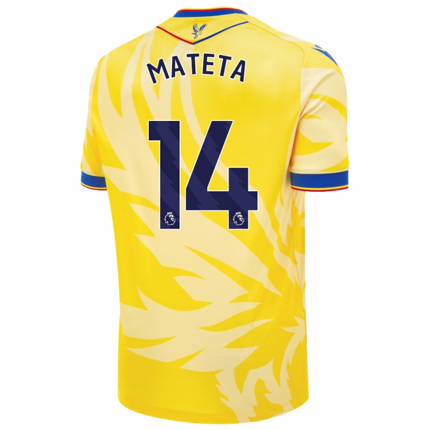 Gyermek Jean-Philippe Mateta #14 Sárga Idegenbeli Jersey 2024/25 Mez Póló Ing