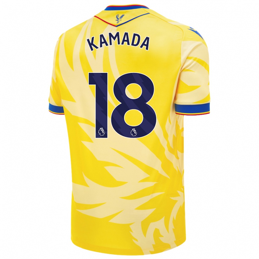 Gyermek Daichi Kamada #18 Sárga Idegenbeli Jersey 2024/25 Mez Póló Ing