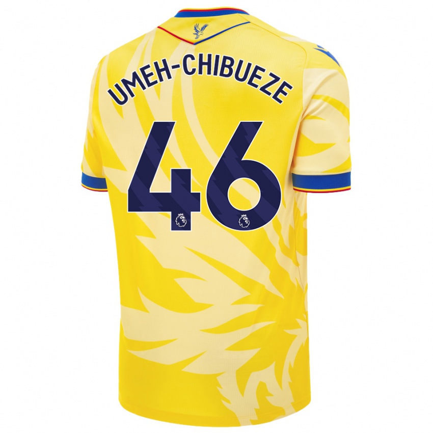 Gyermek Franco Umeh-Chibueze #46 Sárga Idegenbeli Jersey 2024/25 Mez Póló Ing