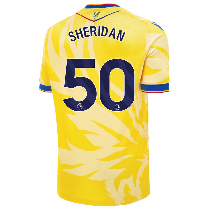 Gyermek Joe Sheridan #50 Sárga Idegenbeli Jersey 2024/25 Mez Póló Ing