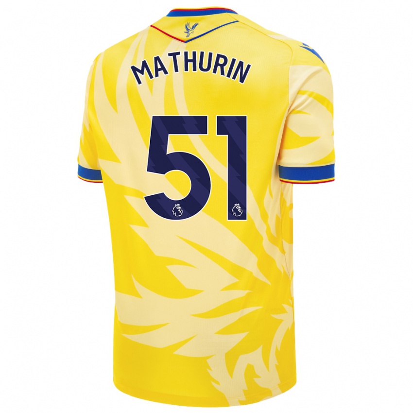 Gyermek Roshaun Mathurin #51 Sárga Idegenbeli Jersey 2024/25 Mez Póló Ing