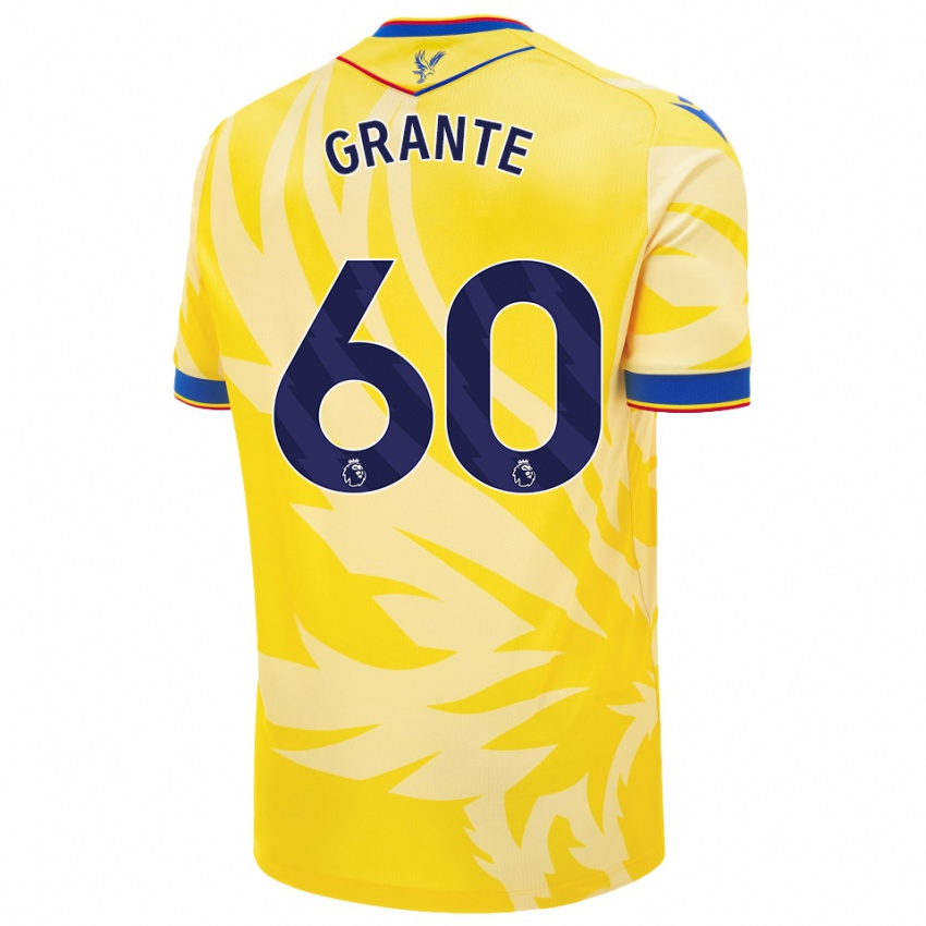 Gyermek Jake Grante #60 Sárga Idegenbeli Jersey 2024/25 Mez Póló Ing