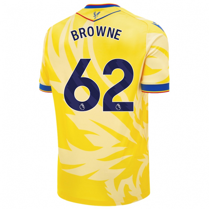 Gyermek Luke Browne #62 Sárga Idegenbeli Jersey 2024/25 Mez Póló Ing