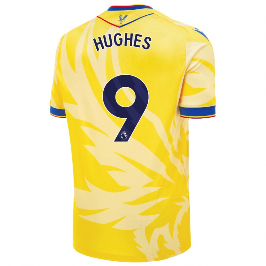 Gyermek Elise Hughes #9 Sárga Idegenbeli Jersey 2024/25 Mez Póló Ing