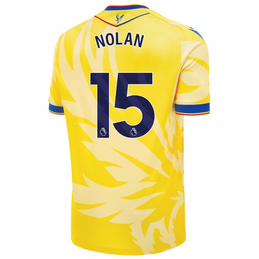 Gyermek Hayley Nolan #15 Sárga Idegenbeli Jersey 2024/25 Mez Póló Ing