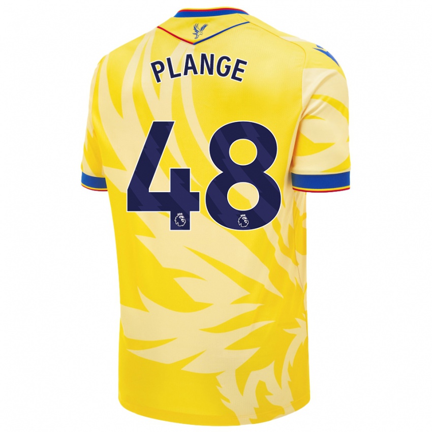 Gyermek Luke Plange #48 Sárga Idegenbeli Jersey 2024/25 Mez Póló Ing