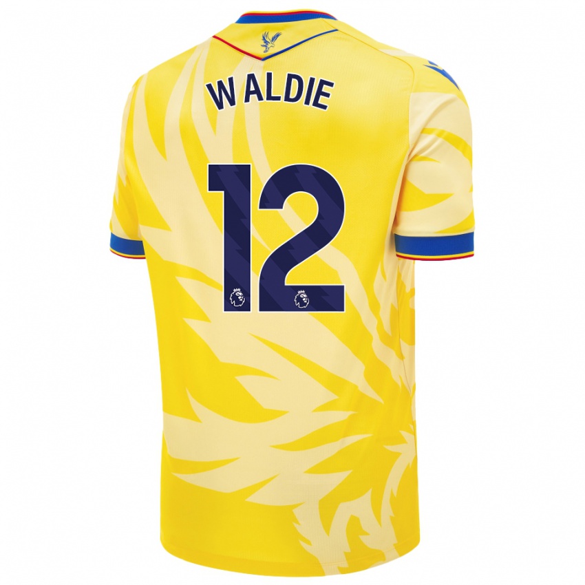 Gyermek Lizzie Waldie #12 Sárga Idegenbeli Jersey 2024/25 Mez Póló Ing