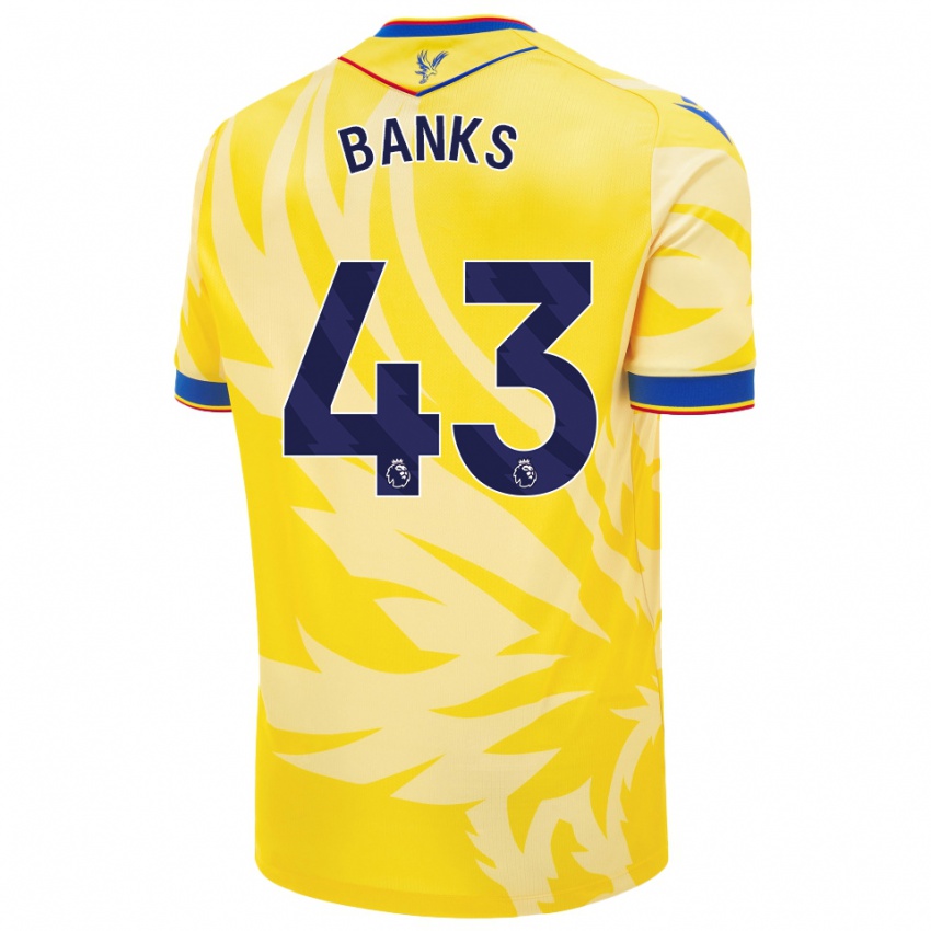 Gyermek Scott Banks #43 Sárga Idegenbeli Jersey 2024/25 Mez Póló Ing