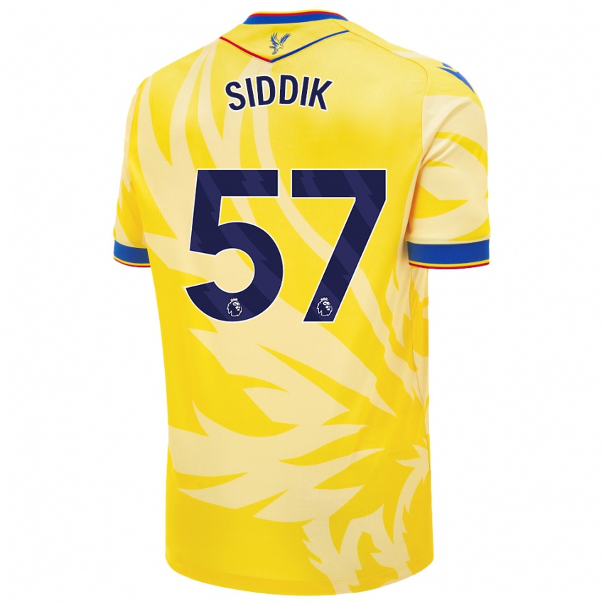 Gyermek Cardo Siddik #57 Sárga Idegenbeli Jersey 2024/25 Mez Póló Ing