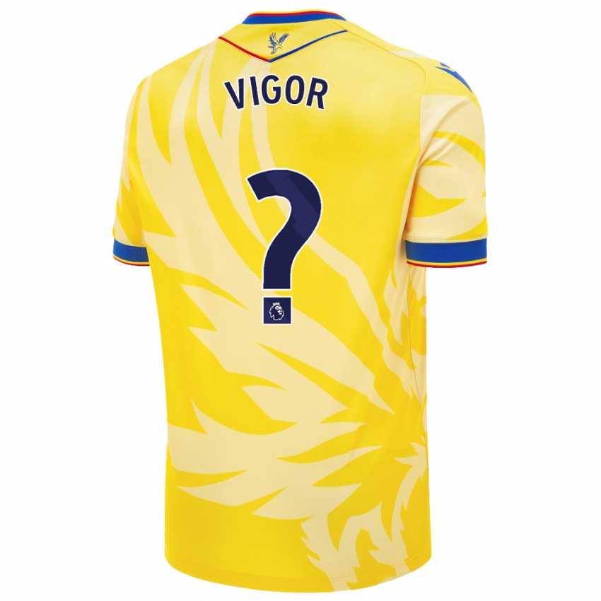 Gyermek Matthew Vigor #0 Sárga Idegenbeli Jersey 2024/25 Mez Póló Ing