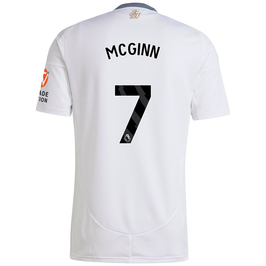 Gyermek John Mcginn #7 Fehér Idegenbeli Jersey 2024/25 Mez Póló Ing