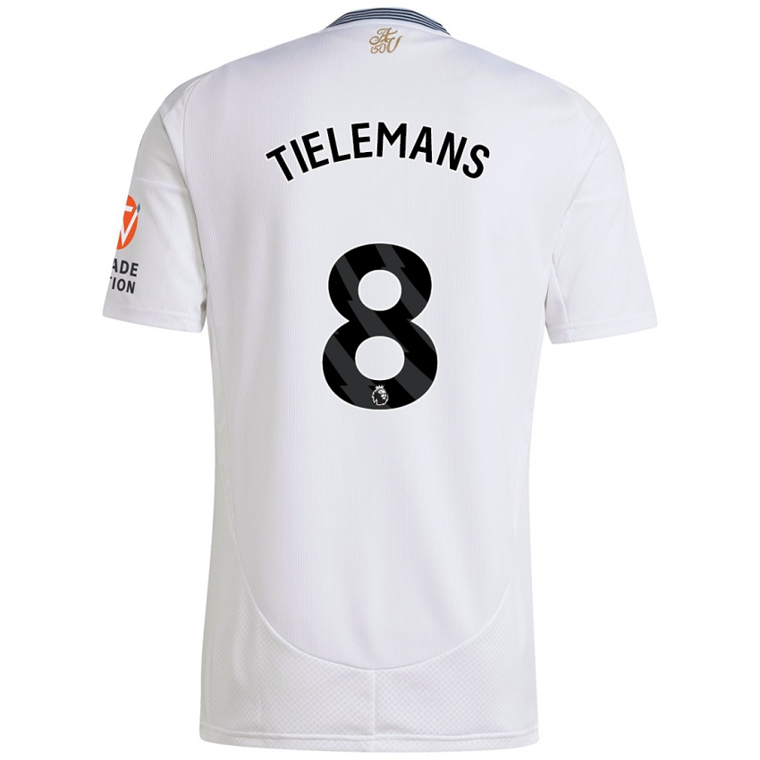 Gyermek Youri Tielemans #8 Fehér Idegenbeli Jersey 2024/25 Mez Póló Ing