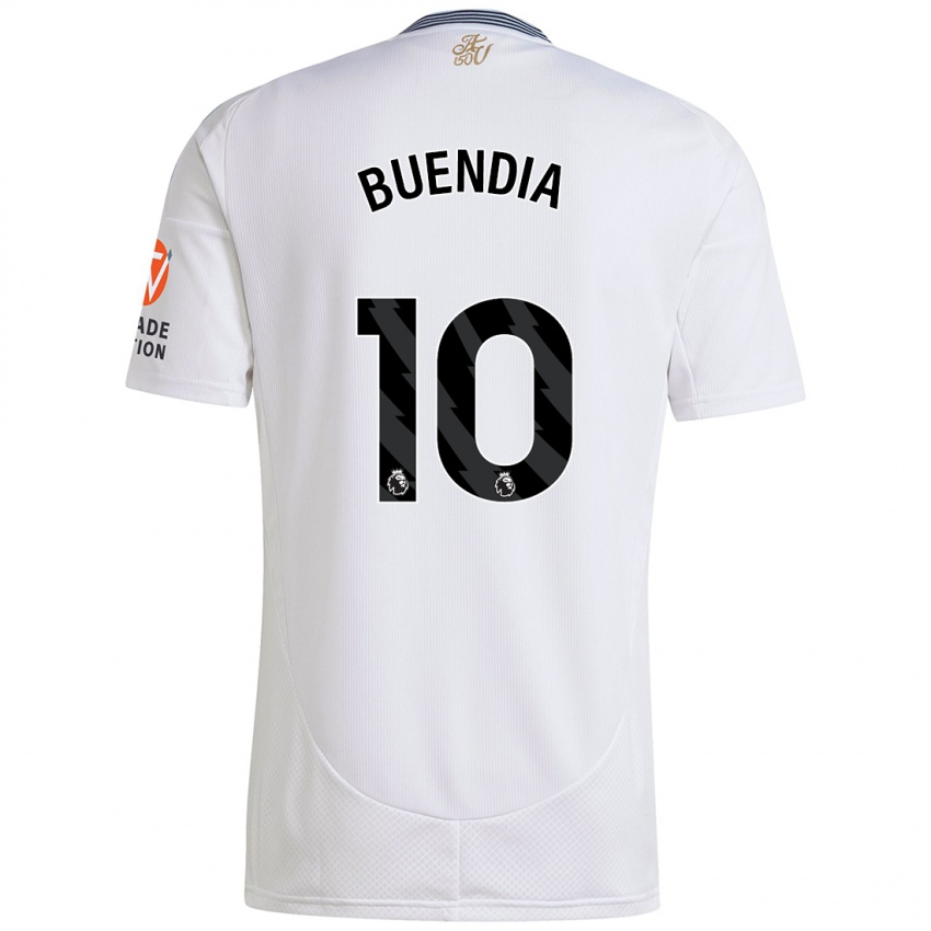 Gyermek Emiliano Buendía #10 Fehér Idegenbeli Jersey 2024/25 Mez Póló Ing