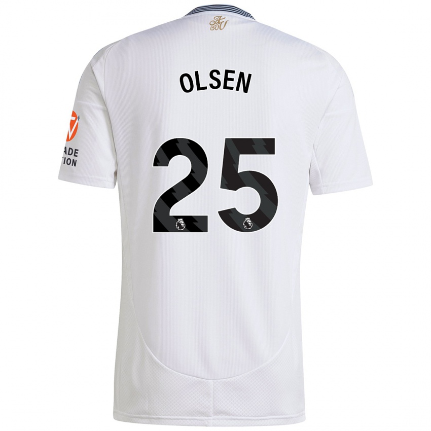 Gyermek Robin Olsen #25 Fehér Idegenbeli Jersey 2024/25 Mez Póló Ing