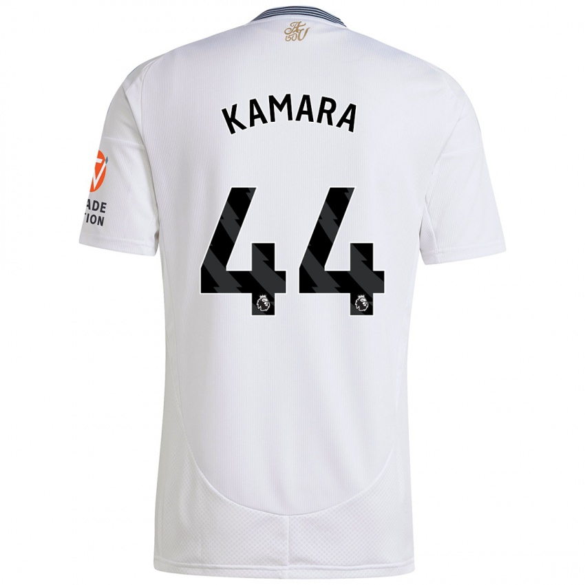 Gyermek Boubacar Kamara #44 Fehér Idegenbeli Jersey 2024/25 Mez Póló Ing