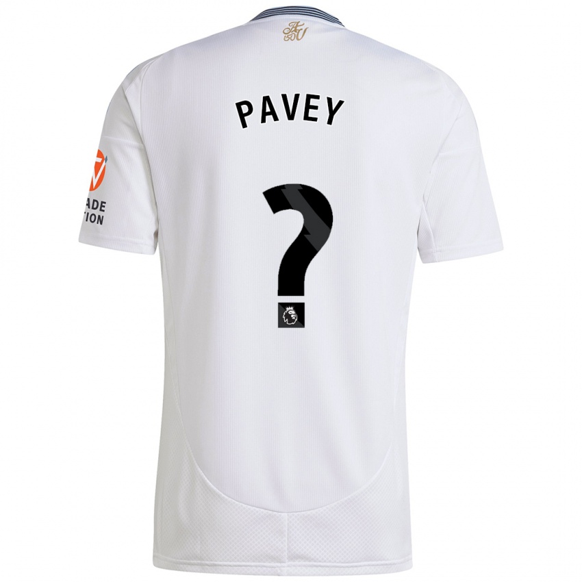 Gyermek Charlie Pavey #0 Fehér Idegenbeli Jersey 2024/25 Mez Póló Ing