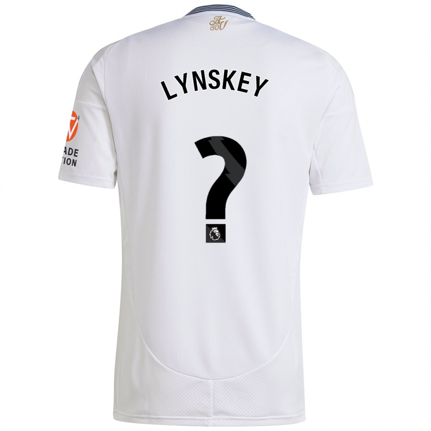 Gyermek Alfie Lynskey #0 Fehér Idegenbeli Jersey 2024/25 Mez Póló Ing