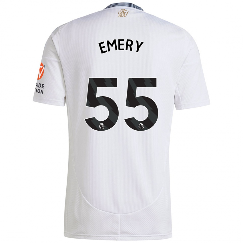 Gyermek Lander Emery #55 Fehér Idegenbeli Jersey 2024/25 Mez Póló Ing