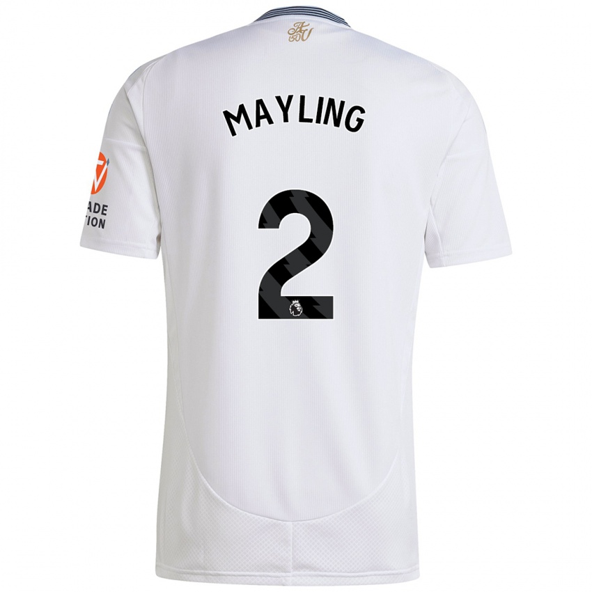 Gyermek Sarah Mayling #2 Fehér Idegenbeli Jersey 2024/25 Mez Póló Ing