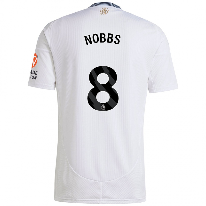 Gyermek Jordan Nobbs #8 Fehér Idegenbeli Jersey 2024/25 Mez Póló Ing