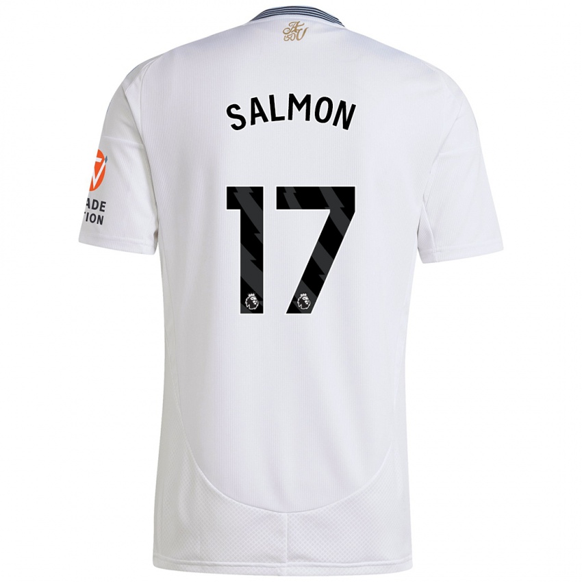 Gyermek Ebony Salmon #17 Fehér Idegenbeli Jersey 2024/25 Mez Póló Ing