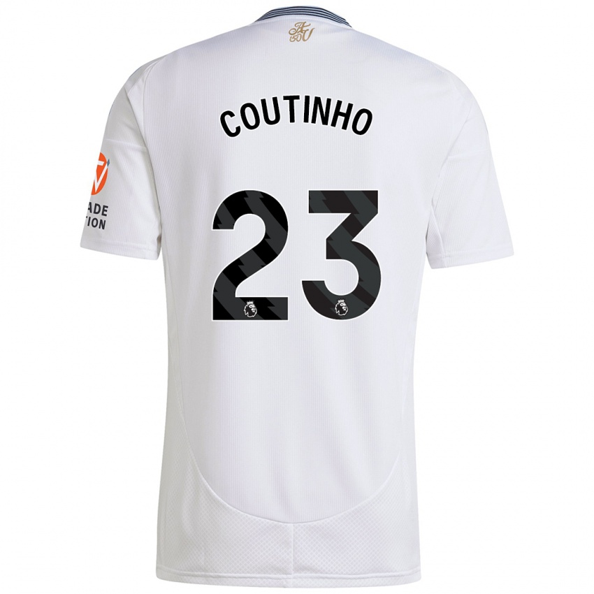 Gyermek Philippe Coutinho #23 Fehér Idegenbeli Jersey 2024/25 Mez Póló Ing