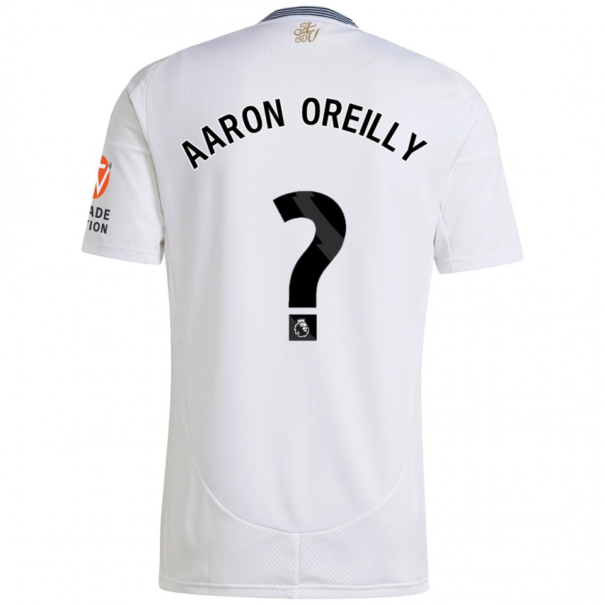 Gyermek Aaron Oreilly #0 Fehér Idegenbeli Jersey 2024/25 Mez Póló Ing