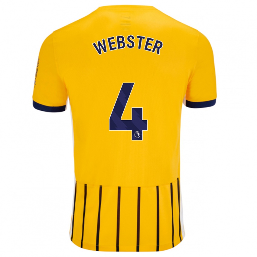 Gyermek Adam Webster #4 Arany Kék Csíkos Idegenbeli Jersey 2024/25 Mez Póló Ing