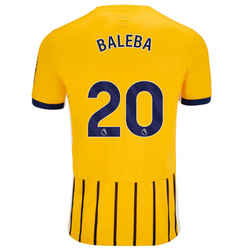 Gyermek Carlos Baleba #20 Arany Kék Csíkos Idegenbeli Jersey 2024/25 Mez Póló Ing