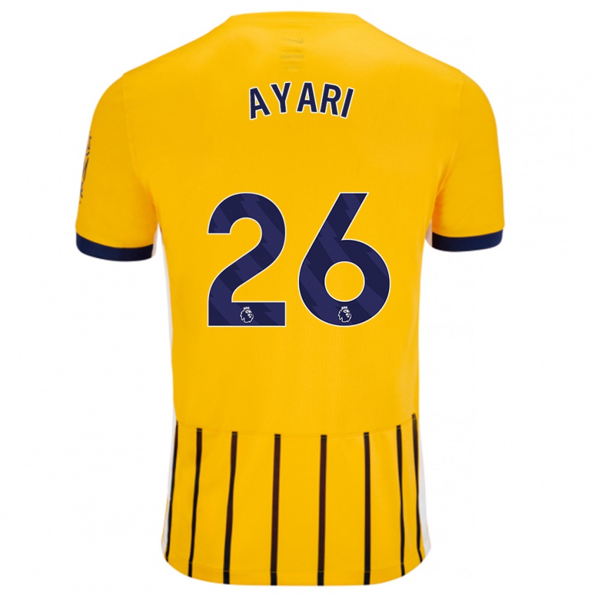 Gyermek Yasin Ayari #26 Arany Kék Csíkos Idegenbeli Jersey 2024/25 Mez Póló Ing