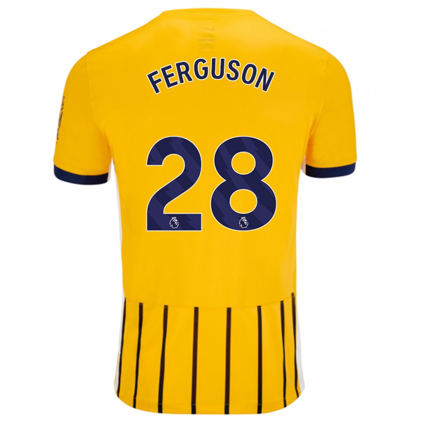 Gyermek Evan Ferguson #28 Arany Kék Csíkos Idegenbeli Jersey 2024/25 Mez Póló Ing