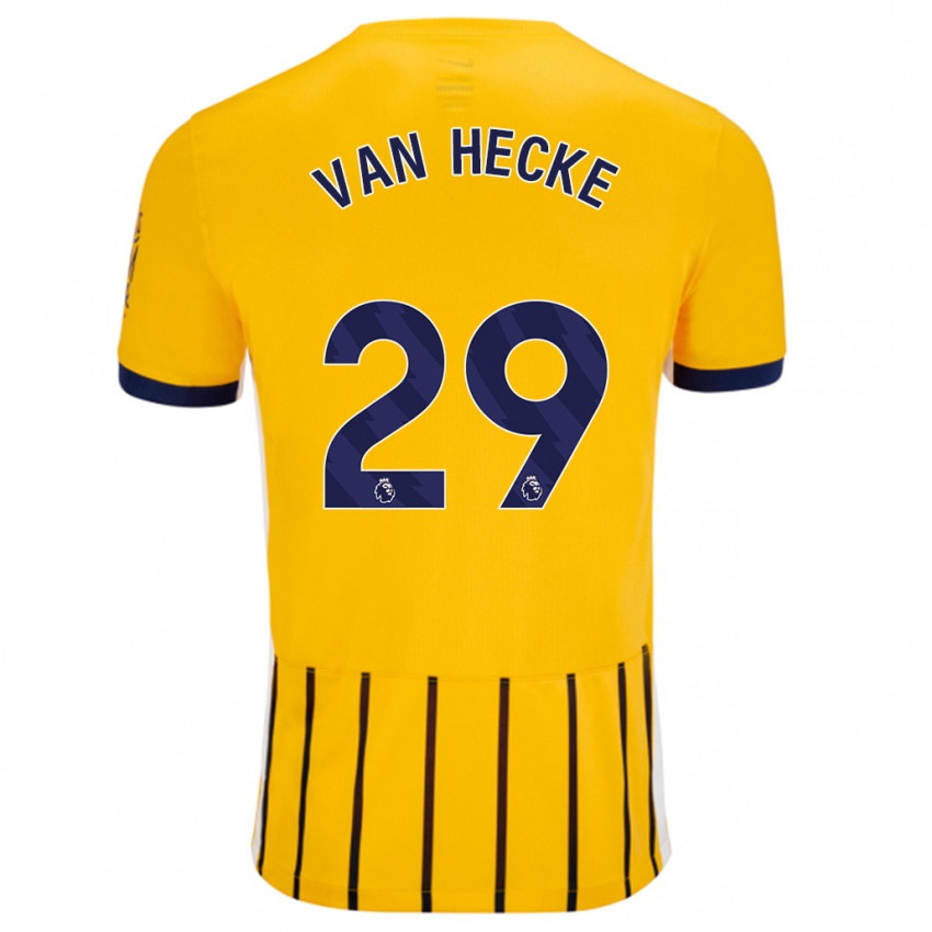 Gyermek Jan Paul Van Hecke #29 Arany Kék Csíkos Idegenbeli Jersey 2024/25 Mez Póló Ing