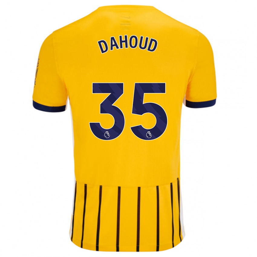 Gyermek Mahmoud Dahoud #35 Arany Kék Csíkos Idegenbeli Jersey 2024/25 Mez Póló Ing