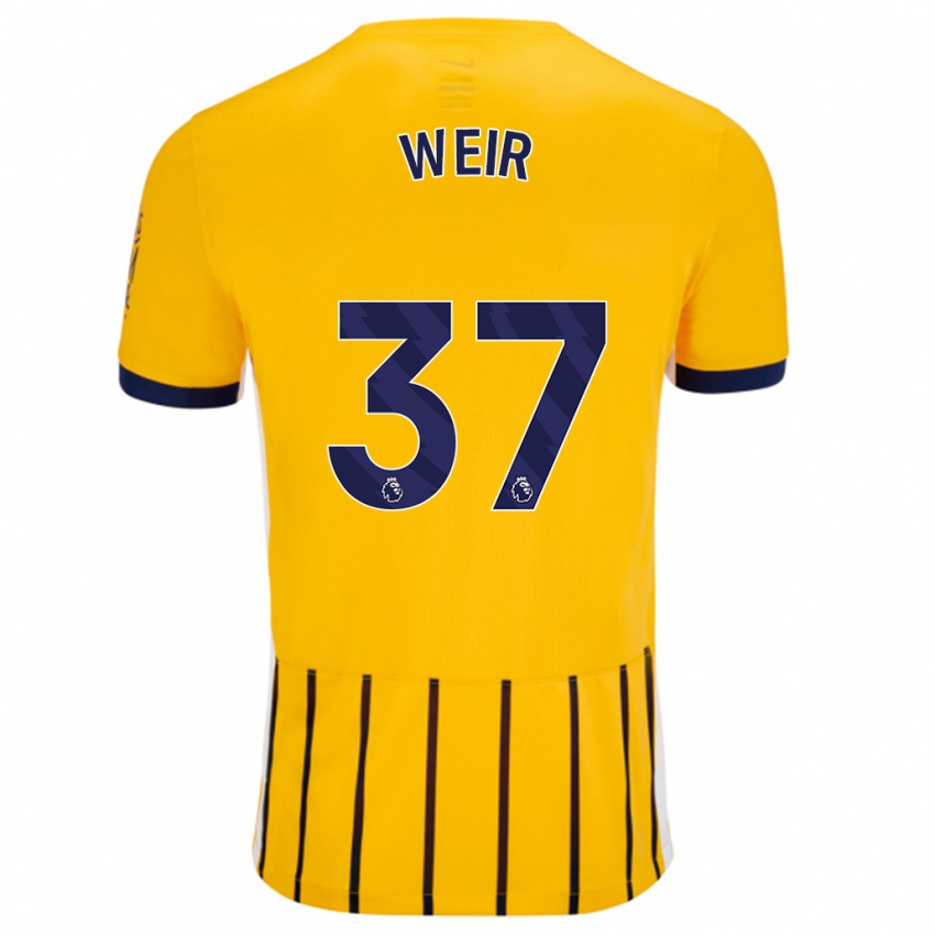 Gyermek Jensen Weir #37 Arany Kék Csíkos Idegenbeli Jersey 2024/25 Mez Póló Ing