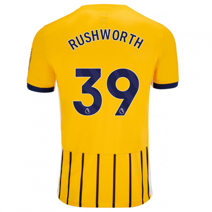 Gyermek Carl Rushworth #39 Arany Kék Csíkos Idegenbeli Jersey 2024/25 Mez Póló Ing