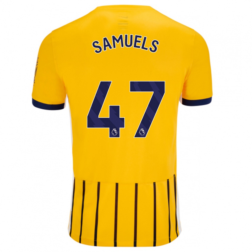 Gyermek Imari Samuels #47 Arany Kék Csíkos Idegenbeli Jersey 2024/25 Mez Póló Ing