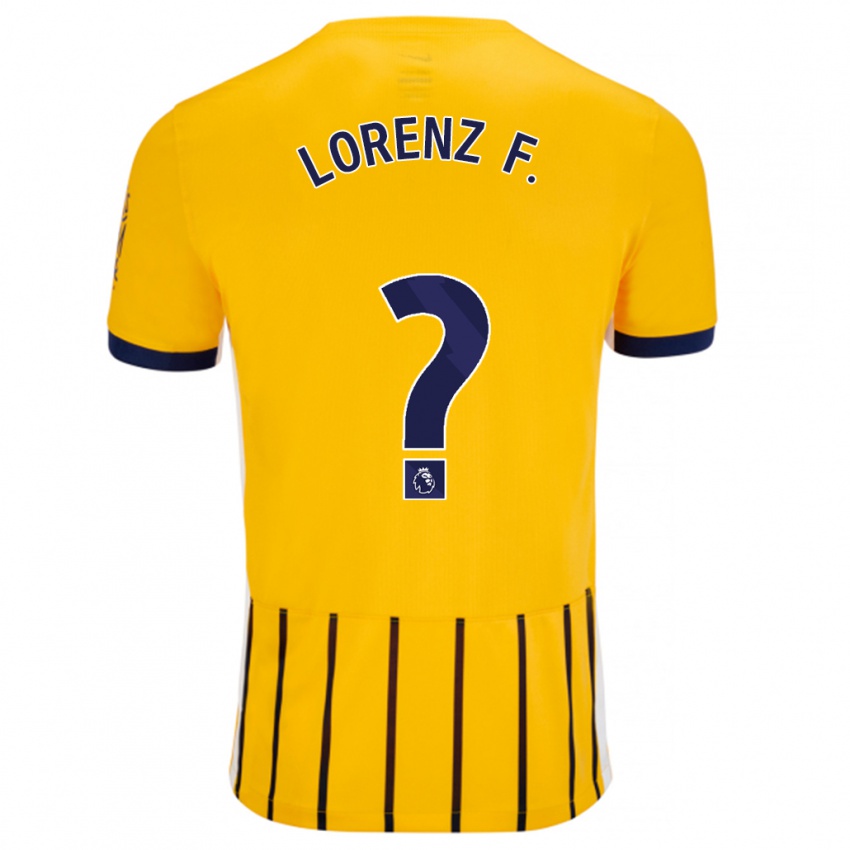 Gyermek Lorenz Ferdinand #0 Arany Kék Csíkos Idegenbeli Jersey 2024/25 Mez Póló Ing