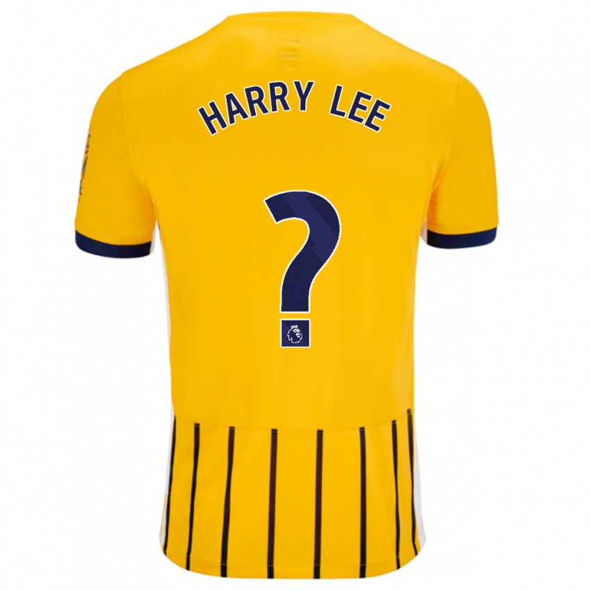 Gyermek Harry Lee #0 Arany Kék Csíkos Idegenbeli Jersey 2024/25 Mez Póló Ing