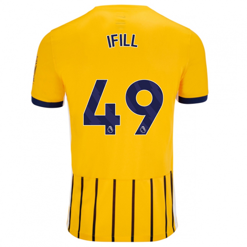 Gyermek Marcus Ifill #49 Arany Kék Csíkos Idegenbeli Jersey 2024/25 Mez Póló Ing