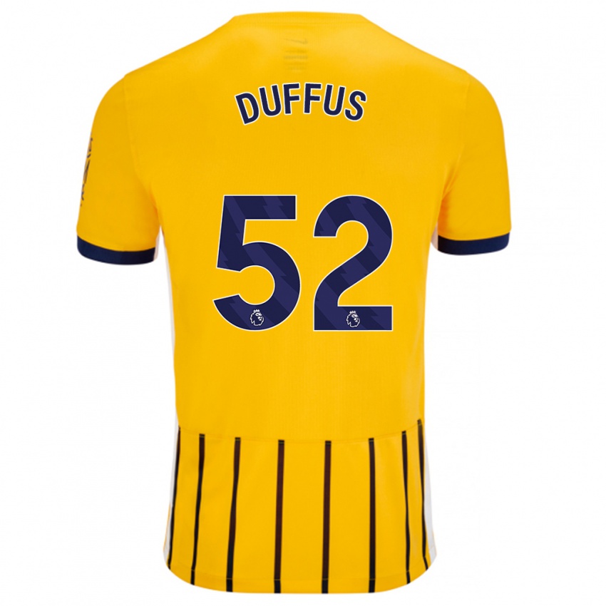 Gyermek Josh Duffus #52 Arany Kék Csíkos Idegenbeli Jersey 2024/25 Mez Póló Ing