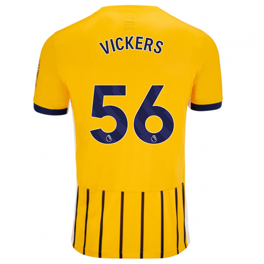 Gyermek Caylan Vickers #56 Arany Kék Csíkos Idegenbeli Jersey 2024/25 Mez Póló Ing