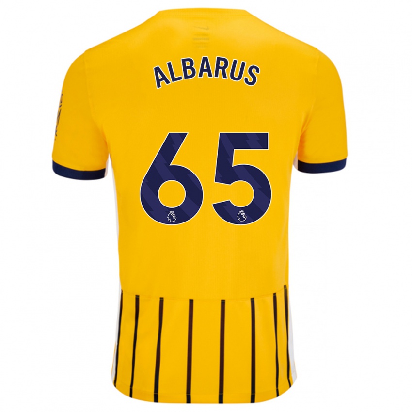 Gyermek Zane Albarus #65 Arany Kék Csíkos Idegenbeli Jersey 2024/25 Mez Póló Ing