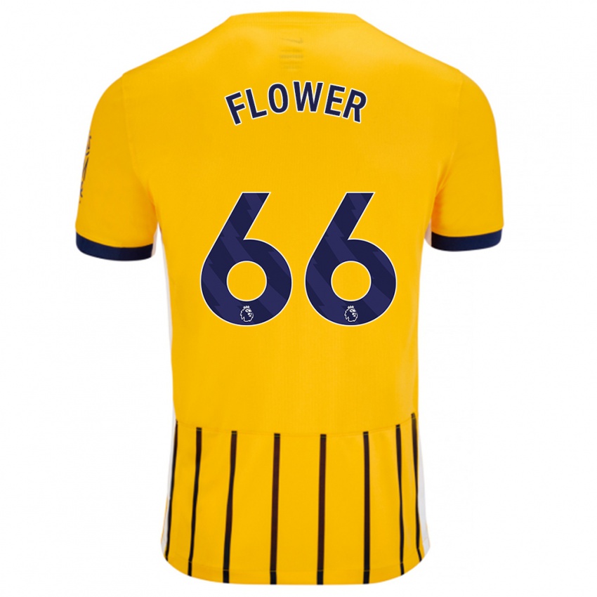 Gyermek Louis Flower #66 Arany Kék Csíkos Idegenbeli Jersey 2024/25 Mez Póló Ing