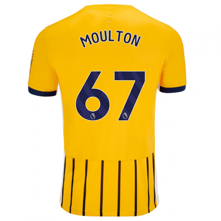 Gyermek Remeiro Moulton #67 Arany Kék Csíkos Idegenbeli Jersey 2024/25 Mez Póló Ing